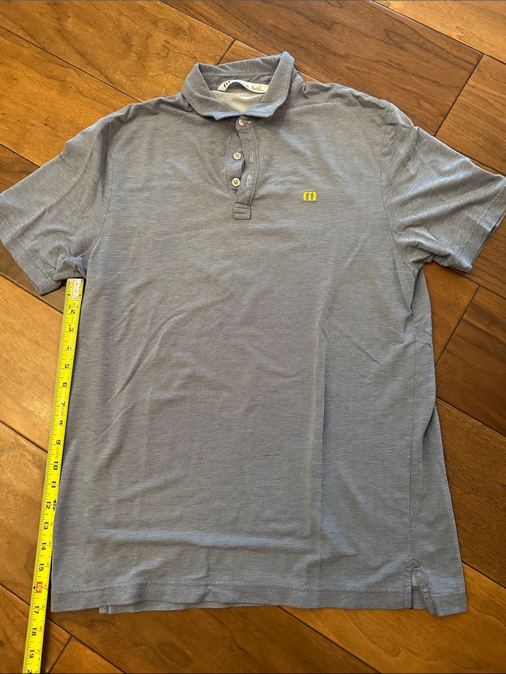 TravisMathew Light Gray Polo with Yellow Logo